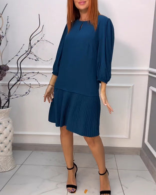 Robe plissée couleur unie patchwork