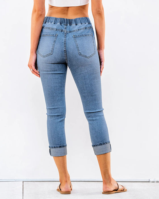 Jean Taille Élastique Capri