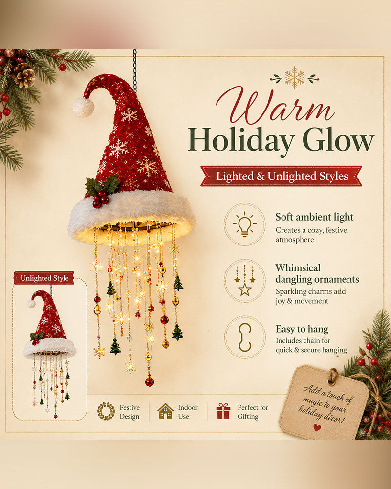 🎅 Chapeau De Père Noël Lumineux Lustre Suspendu🎄