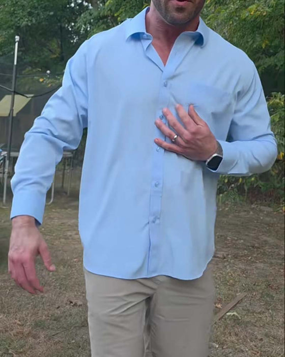 Chemise Unie Décontractée Imperméable Stretch