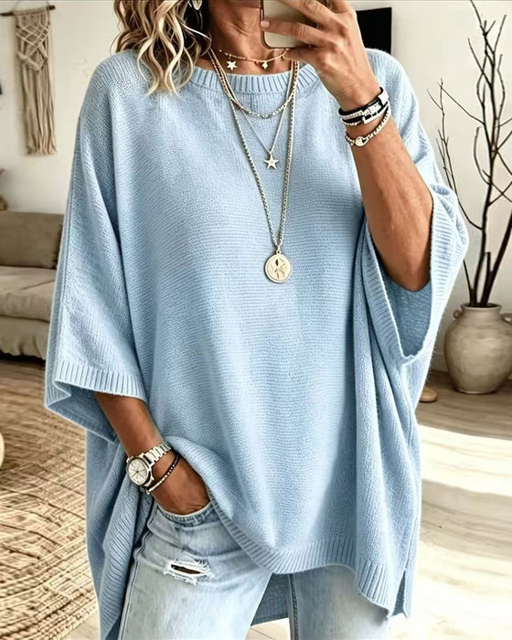 Pull Décontracté Col Rond Uni