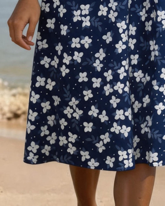 Robe Petit Floral Cintré Ligne A Midi