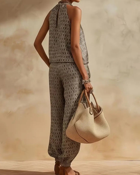 Ensemble Géométrique Halter Jogger