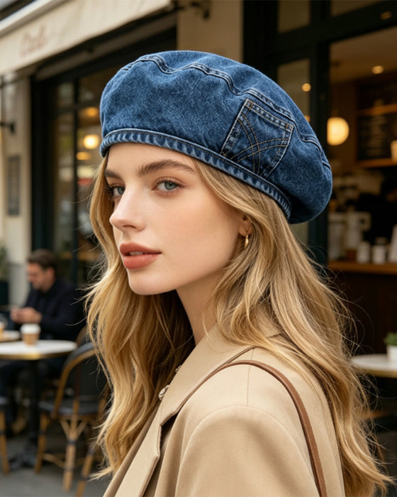 Béret Femme Vintage Denim