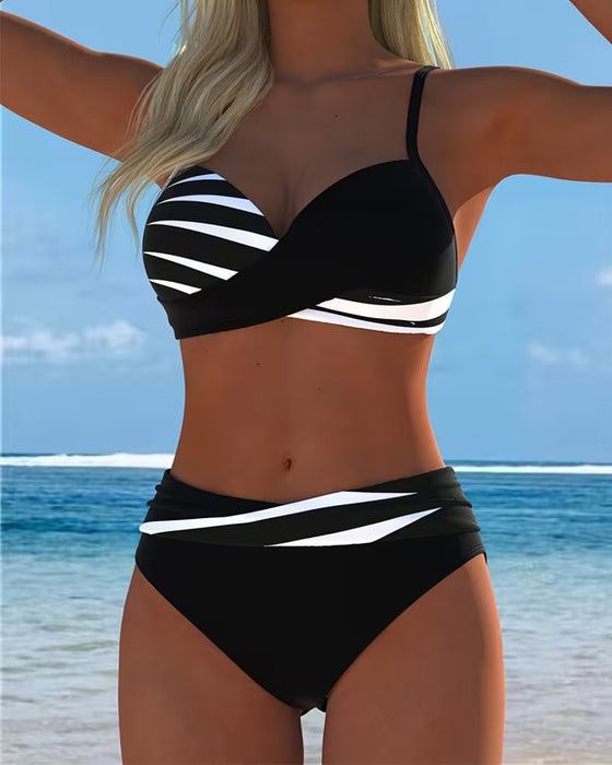 Bikini Camisole Bloc De Couleur Croix