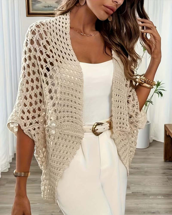 Cardigan Évidé Lâche Tricoté