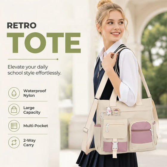 Sac Spacieux Toile Tote Compartiments