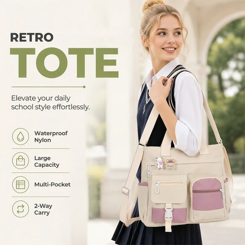 Sac Spacieux Toile Tote Compartiments