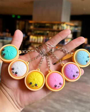 Mignon Dumpling Pressable Lueur Squishies Fidget Porte-Clés