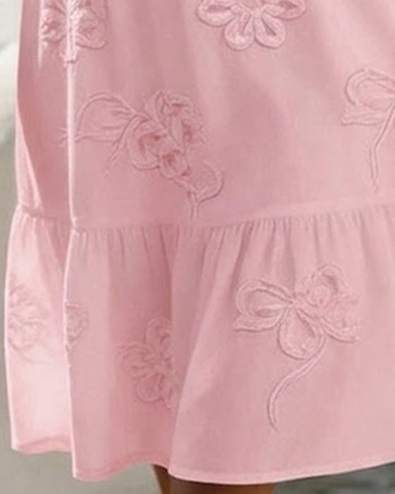Robe Manche Bouffante Courte Floral
