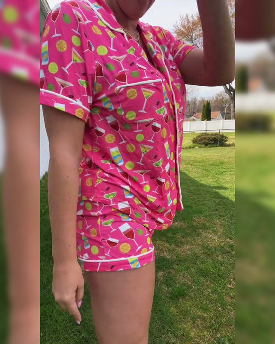 Ensembles Deux Pièces Bouteille De Vin Imprimé Décontracté