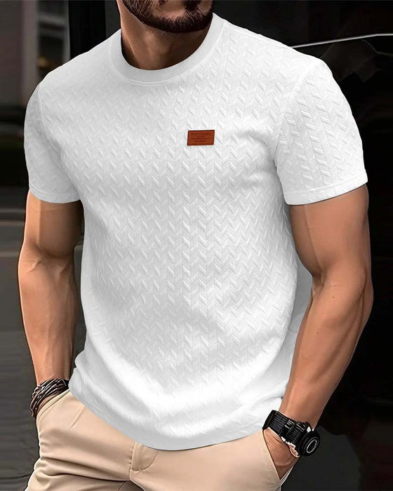 T-Shirt Homme Jacquard Manches Courtes