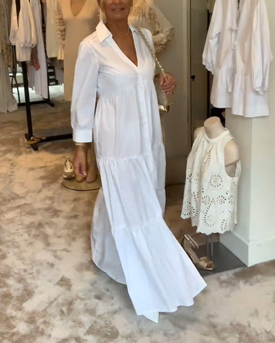 Robe avec boutons et revers