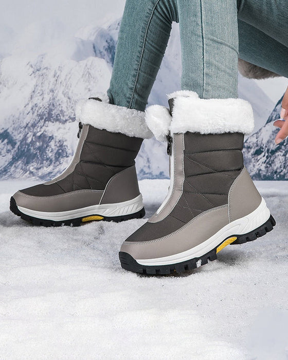 Bottes De Neige Chaudes Antidérapantes À Fermeture Éclair Pour Femmes