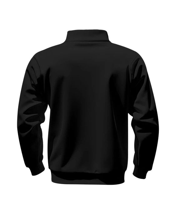 Sweatshirt Couleur Unie Col Montant Fermeture Éclair