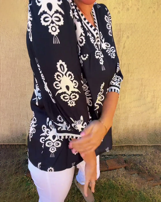 Blouse Manches Trois-Quarts Imprimé