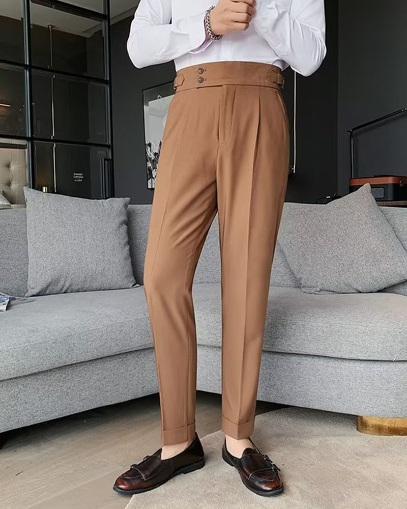 Pantalon Hommes Poche Unie Décontracté Robe