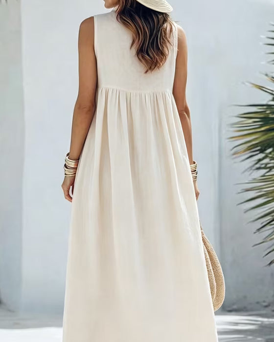 Robe Col Rond Uni