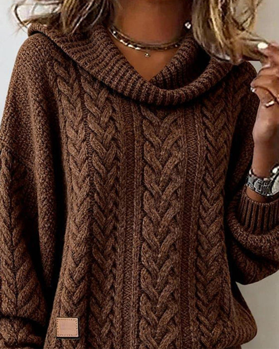 Plain cable knit sweater