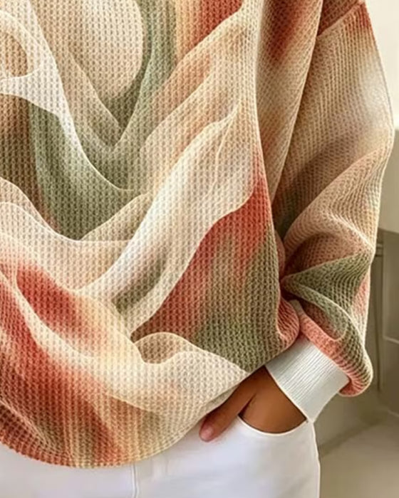 Sweatshirt Imprimé Ombre Manches Longues