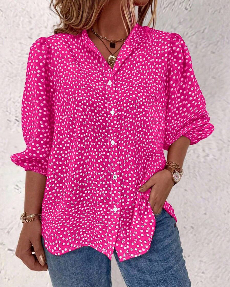 Chemise Petite Florale Manche Bouffante