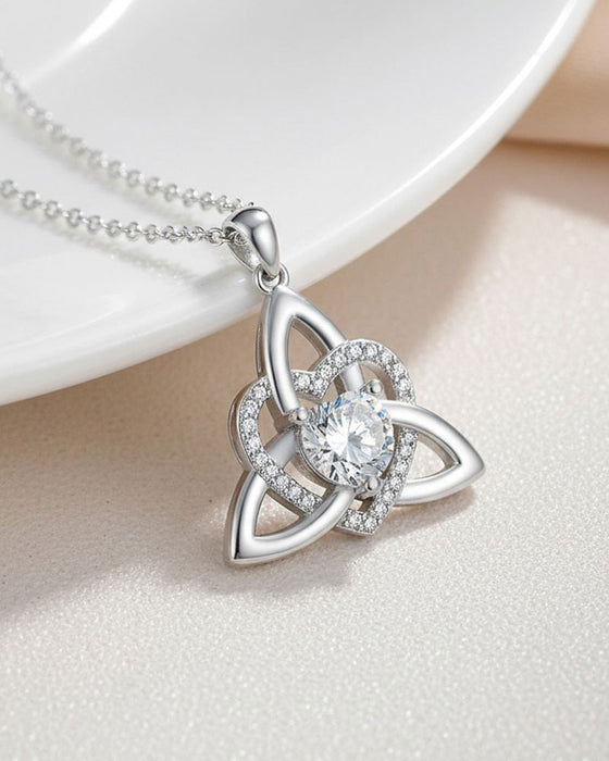 Collier Cœur Nœud Trinitaire Celtique Pierre De Naissance ✨ Pendentif Cœur Nœud Trinitaire Celtique Pierre De Naissance