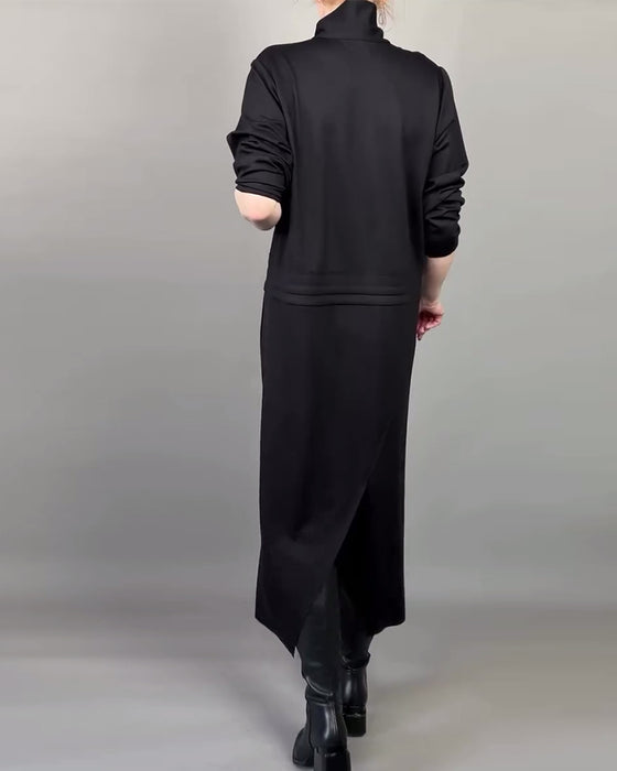 Robe Avec Col À Zip Et Allure Moderne