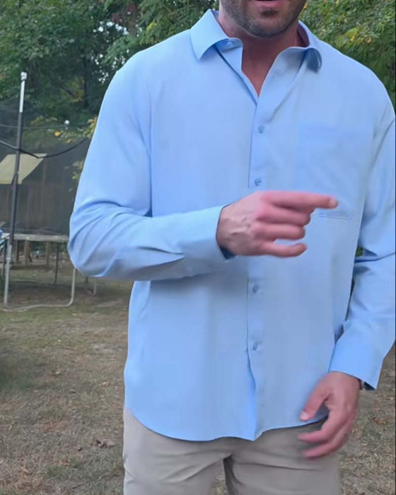 Chemise Unie Décontractée Imperméable Stretch