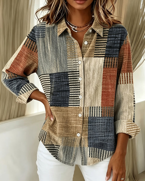 Chemise Vintage Lavé Imprimé Revers