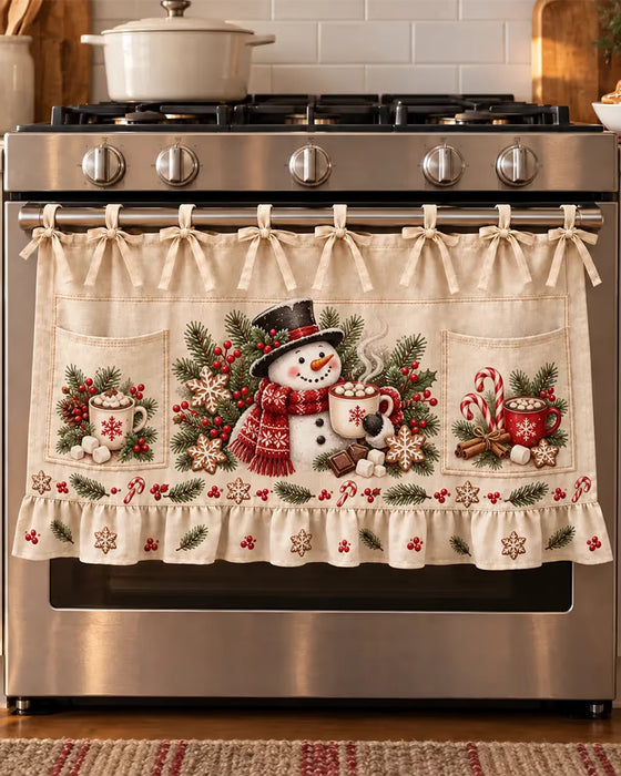 🎄 Tablier De Cuisine De Noël À Nouer | Motifs Festifs Avec Poches & Bordure Volantée ✨