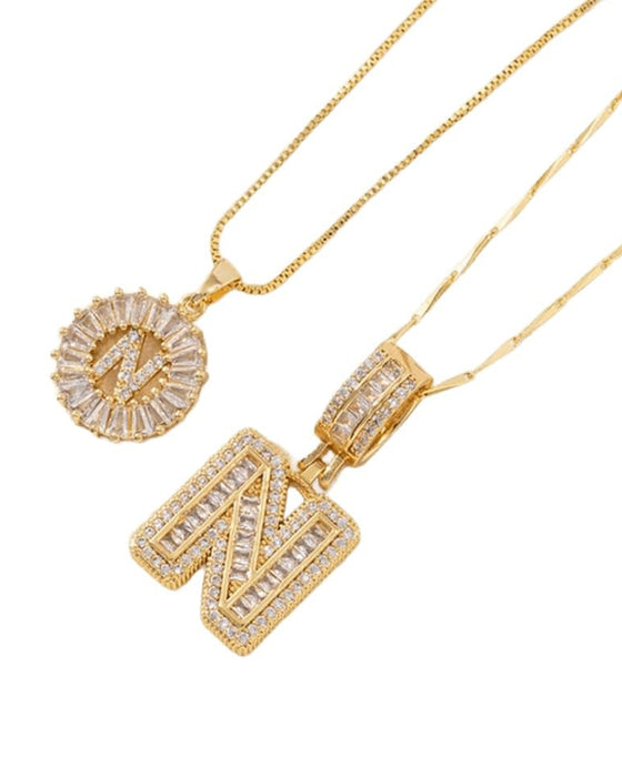 Colliers Lettre Initiale Pendentif 2 Paquet