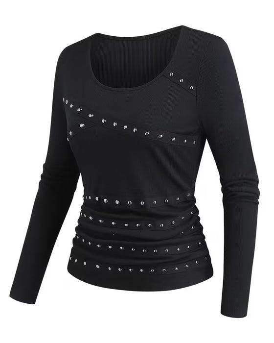 Blouse Élégante Col En U Ajustée