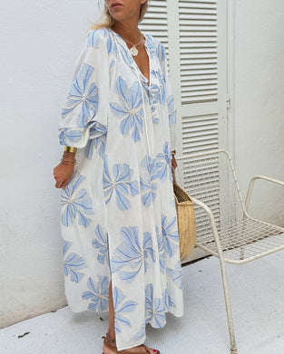 Robe Fleurie Col En V Lâche