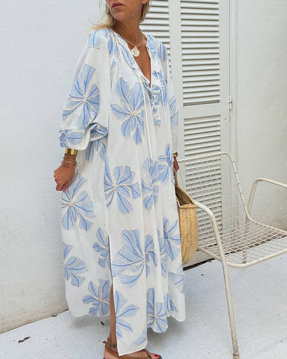 Robe Fleurie Col En V Lâche