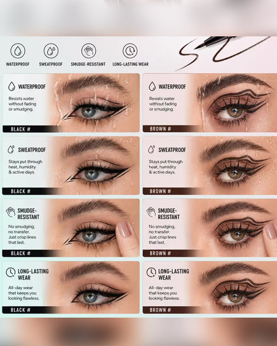 Eyeliner Liquide Imperméable Pointe Ultra-Fine Séchage Rapide