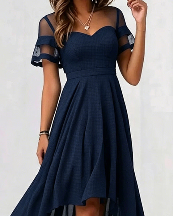 Robe Mesh Patchwork Irrégulière