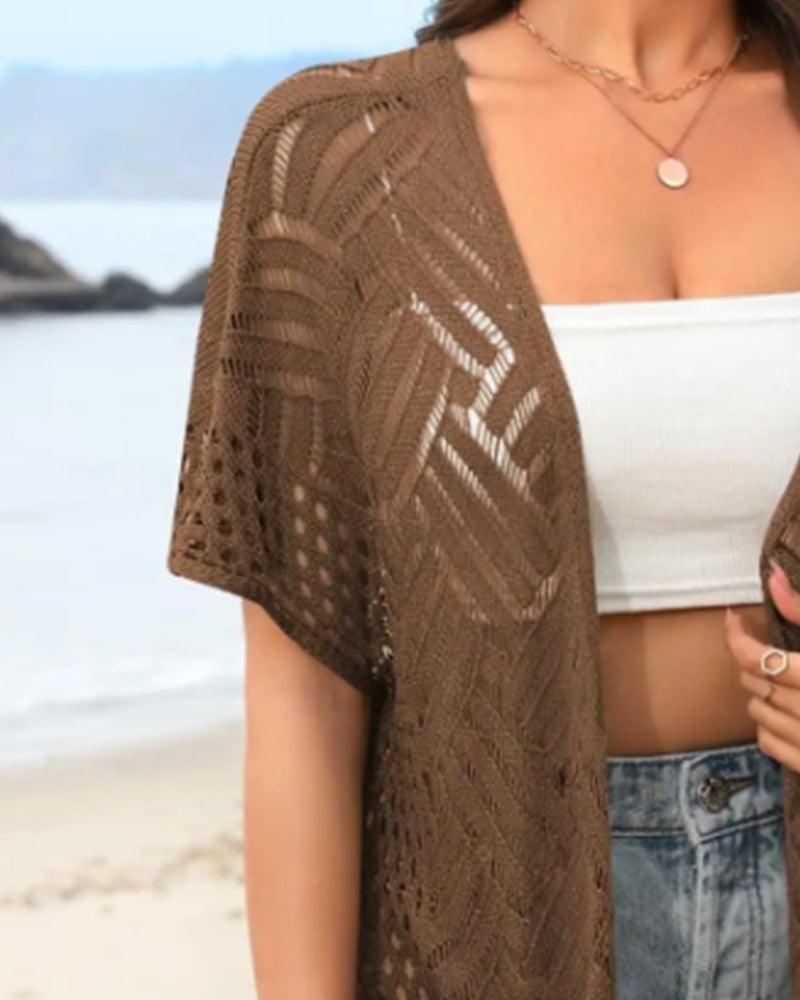 Cardigans Découpe Frange Tricot