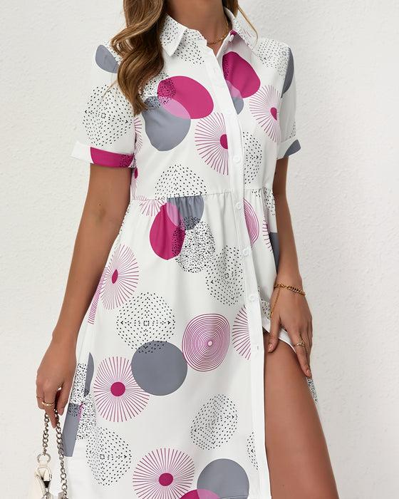 Robe Polka Dot Imprimé Chemise