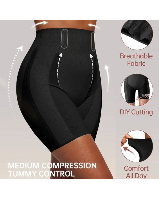 Gaine De Contrôle Du Ventre Shapewear Shorts Confortables Respirantes Pour Femmes Shorts Gainants Élévateurs De Fesses Taille Haute Sous-Vêtement Sans Couture Sous Robe