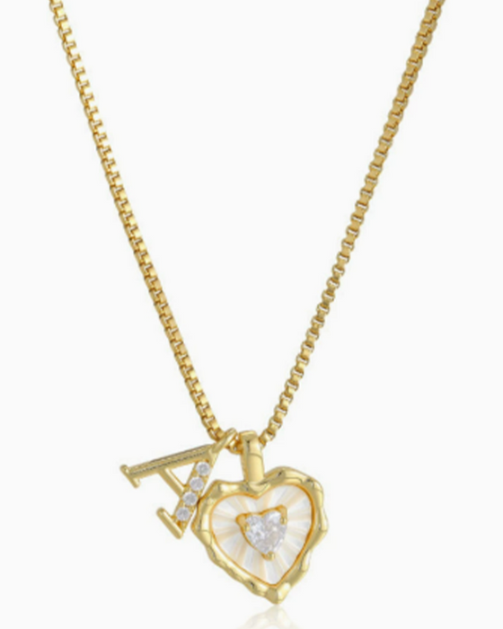 A–Z Micro-Pavé Lettre Initiale Pendentif Collier