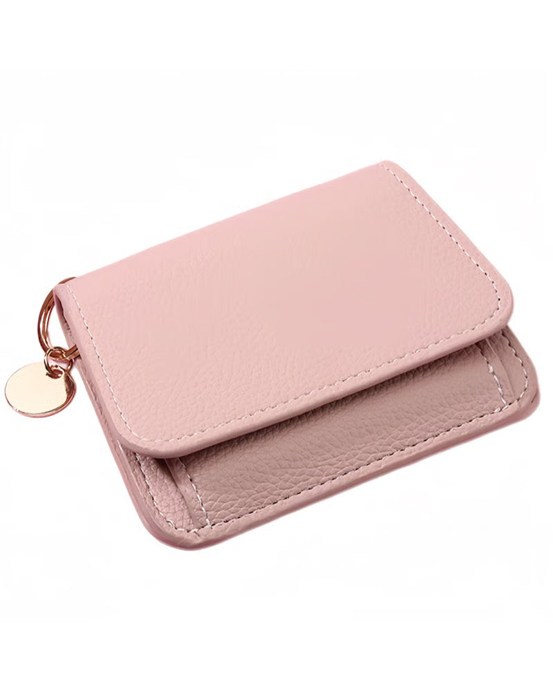 Portefeuille Femme Élégant Minimaliste Court Et Fin