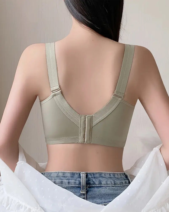 Soutien-Gorge Élégant Couverture Intégrale Nœud Dentelle Contrastée Push Up