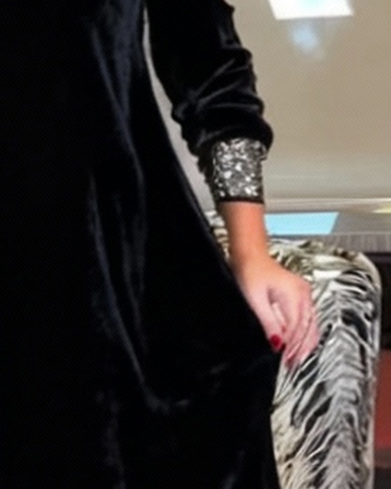 Robe Sexy Bustier Scintillant Col En V