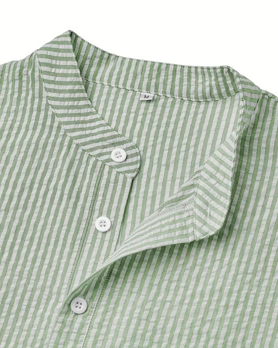 Chemise Col Dressé Rayé Homme