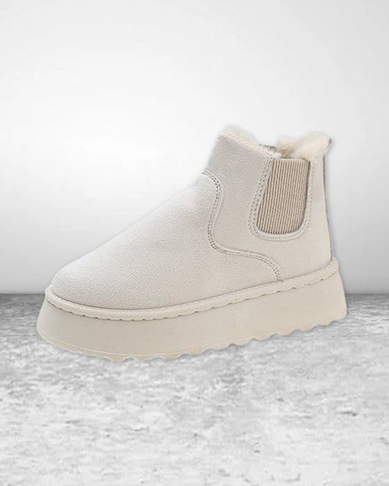 Bottes de neige à semelles épaisses de couleur unie