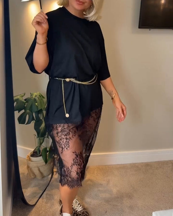 Robe Col Rond Mode Décontractée
