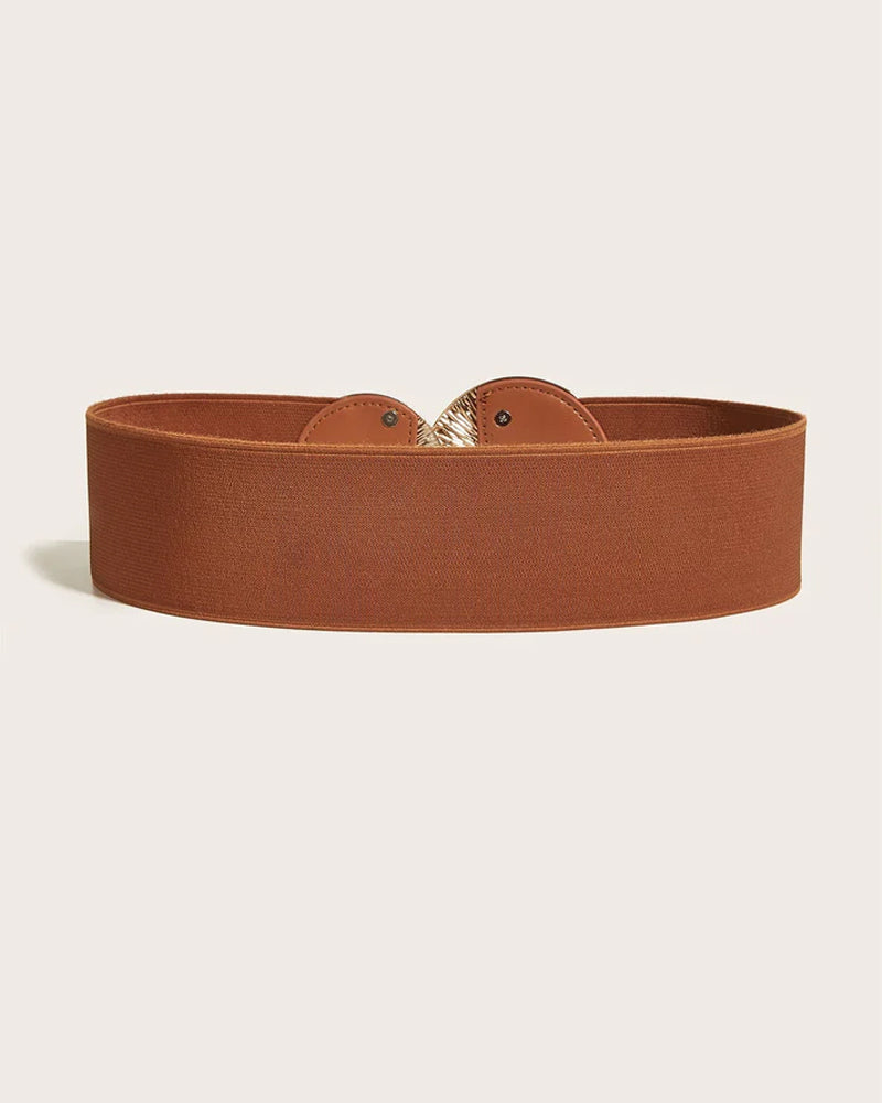 Ceinture Vintage Élastique Pour Femme Avec Boucle Dorée
