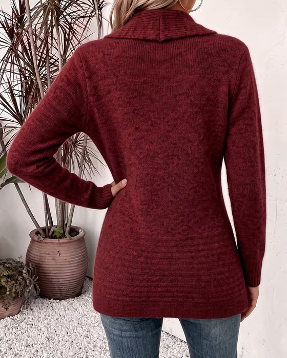 Cardigan Unie Bouton Orné