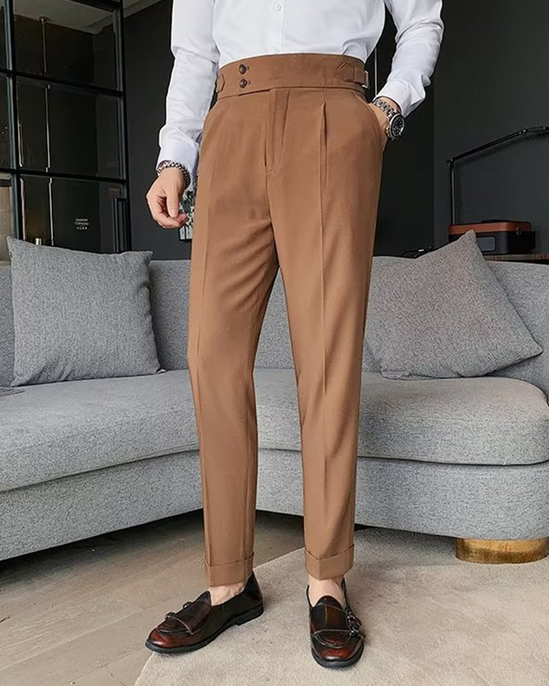 Pantalon Hommes Poche Unie Décontracté Robe