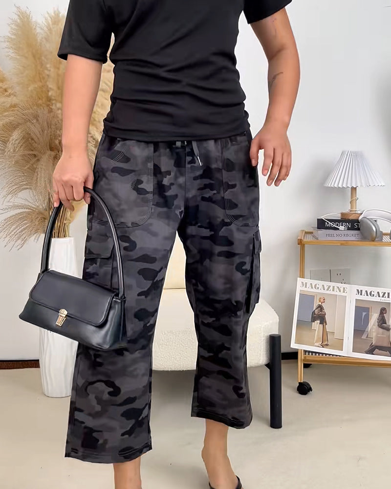 Pantalon Décontracté Court Multi-Poche Randonnée